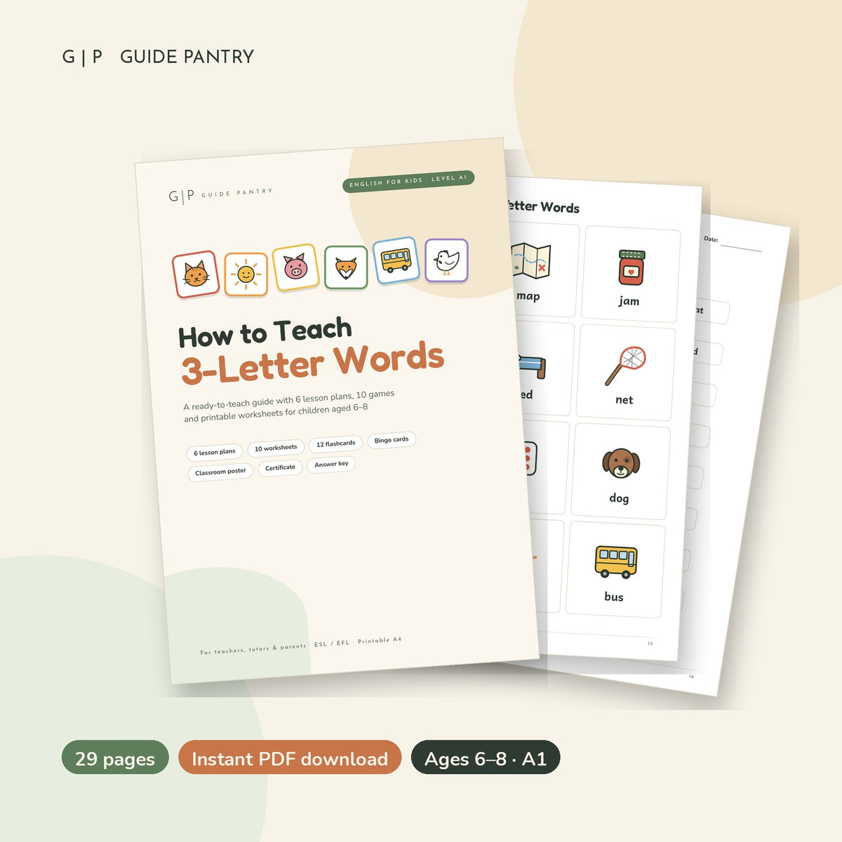 How to Teach CVC Words – printable ESL guide for kids