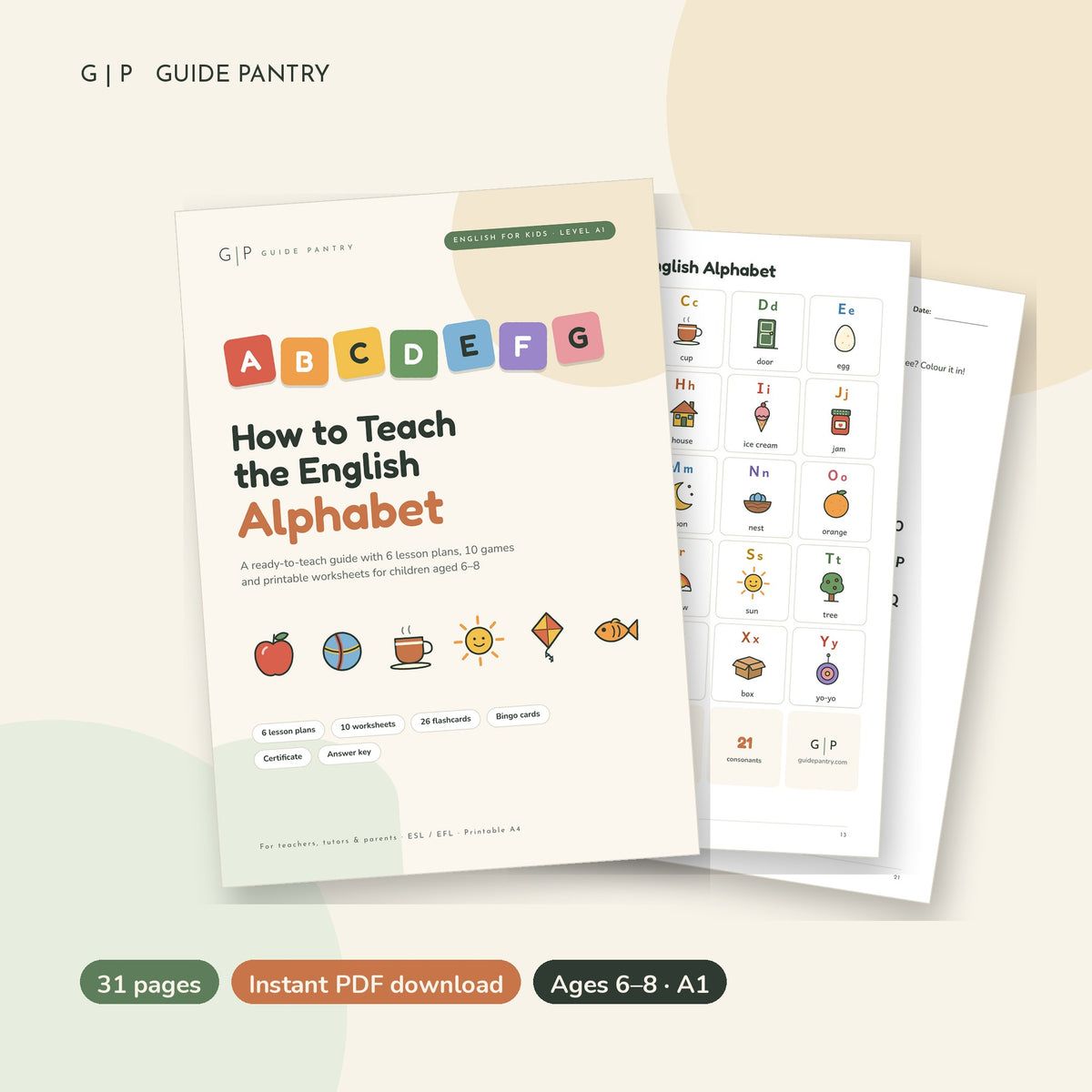 How to Teach the English Alphabet – Ready-to-Teach Guide for Kids 6–8 (PDF)