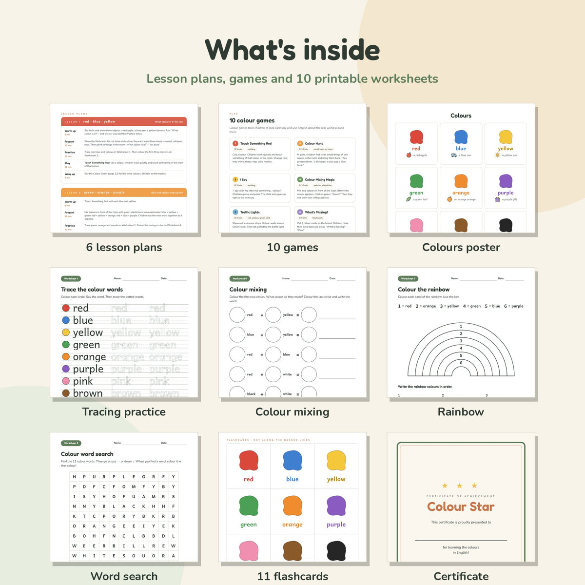 How to Teach Colours – Printable ESL Guide for Kids (Ages 6–8, A1)