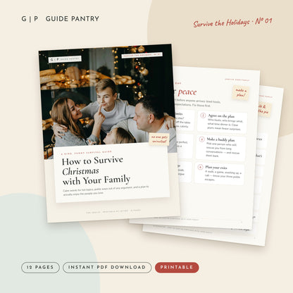 How to Survive Christmas with Your Family – printable PDF cover and inside pages, Survive the Holidays series