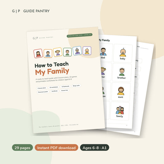 Family worksheets, flashcards and lesson plans preview
