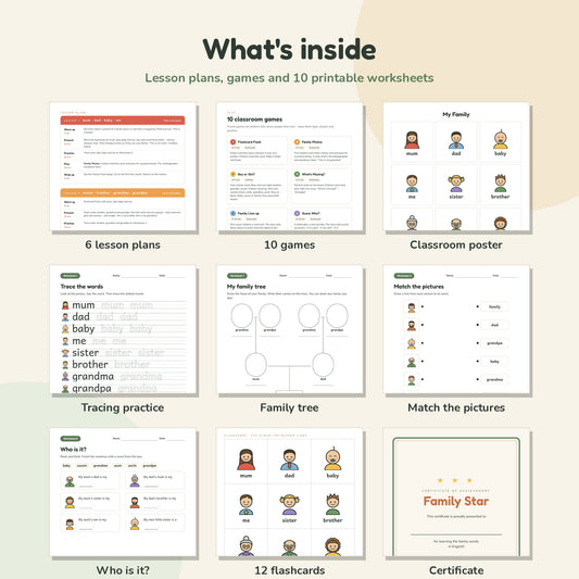 All About Me Bundle – 4 Printable ESL Guides for Kids (Ages 6–8)
