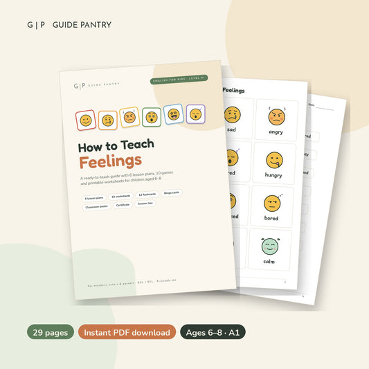 How to Teach Feelings – printable ESL guide for kids