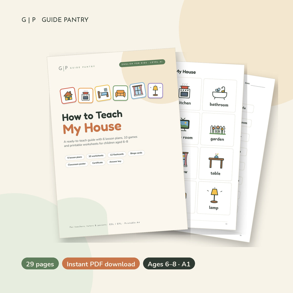 How to Teach My House – printable ESL guide for kids
