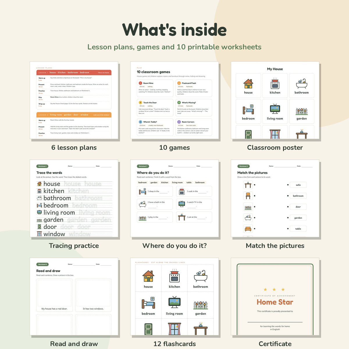 My House worksheets, flashcards and lesson plans preview
