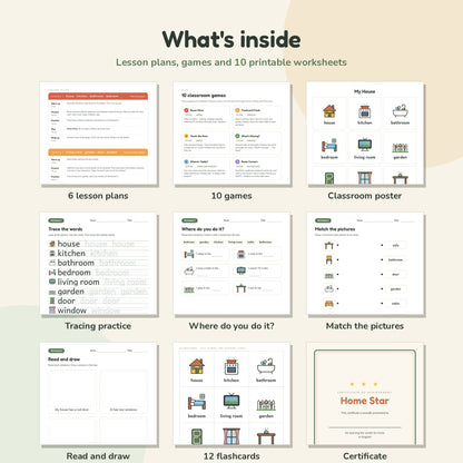 My House worksheets, flashcards and lesson plans preview
