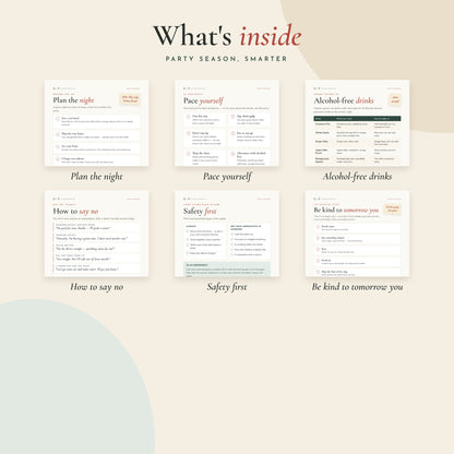 What's inside Party Season, Smarter – preview of the printable pages
