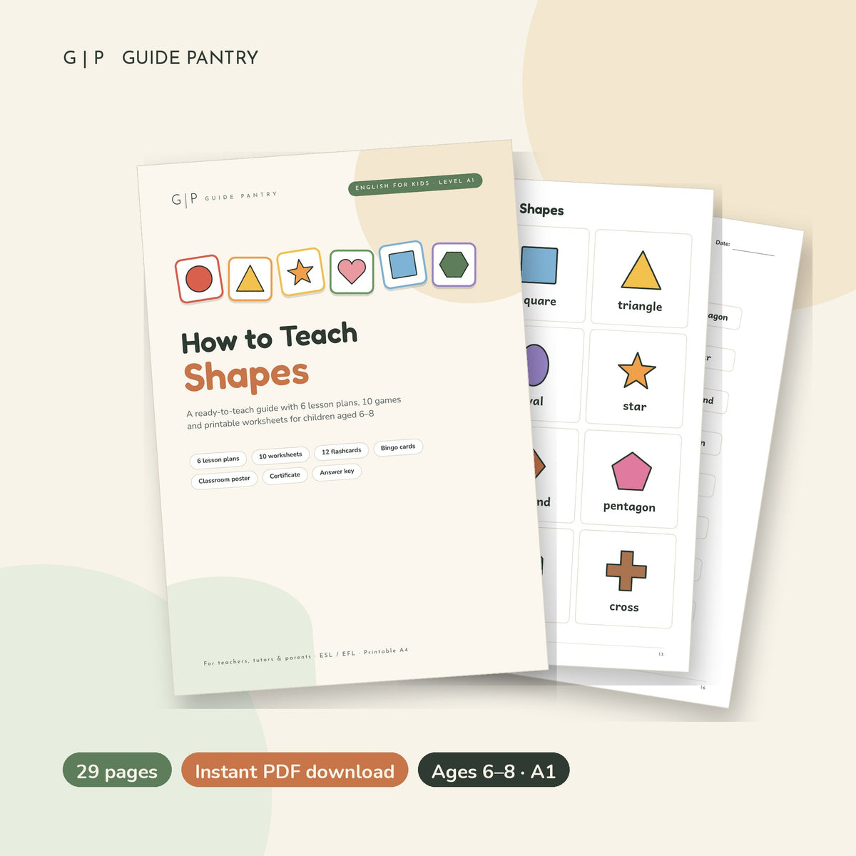 How to Teach Shapes – printable ESL guide for kids
